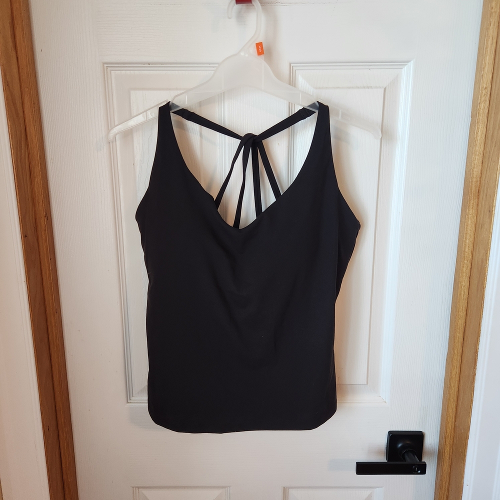 H&M Strappy Black Tank Top With Built In Bra